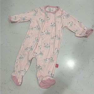 Magnetic me onesie - newborn - pink zebra print